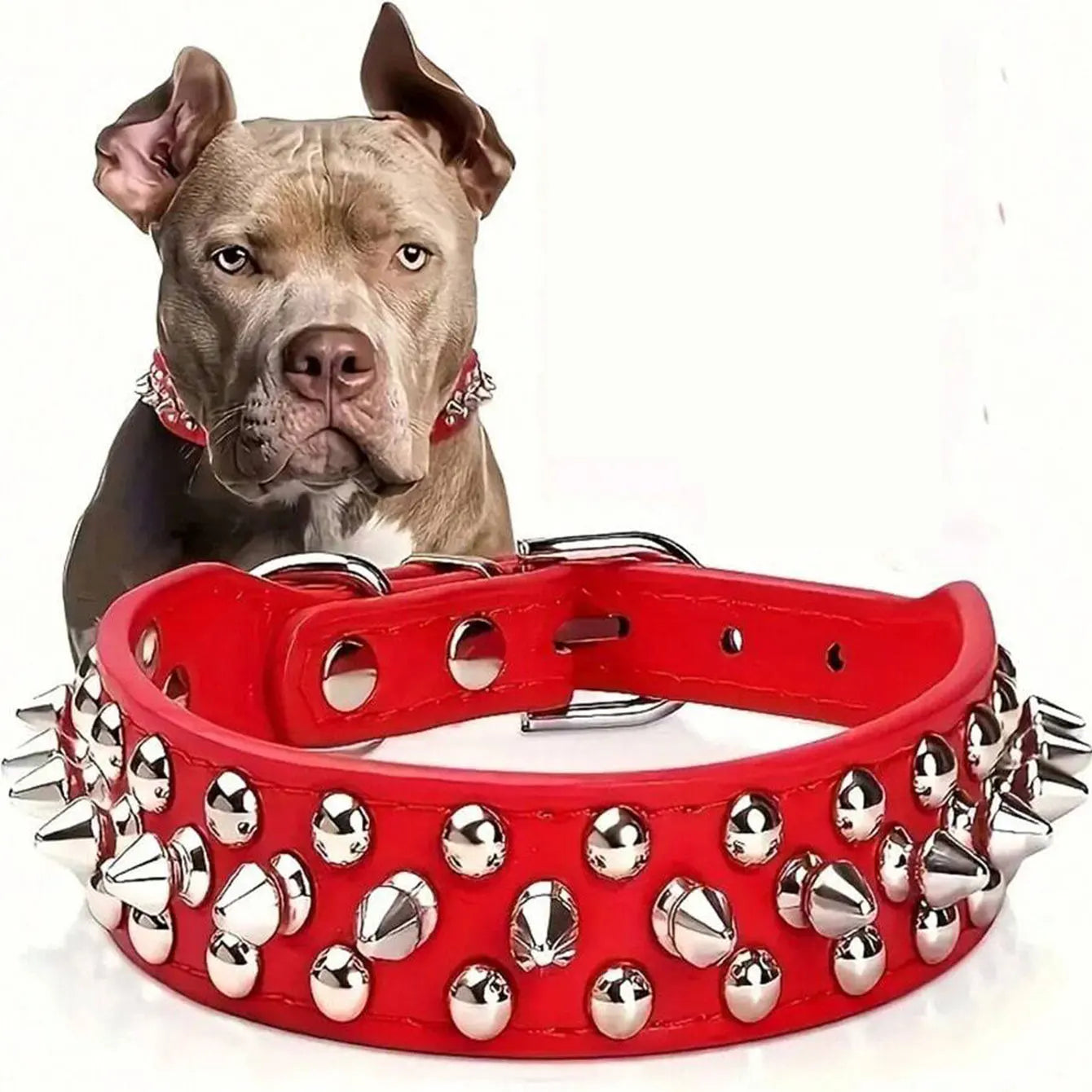 CP037--pet dog adjustable rivet collar,  anti-bite neck protect collar used of durable PU leather and rust resistant metal rivet