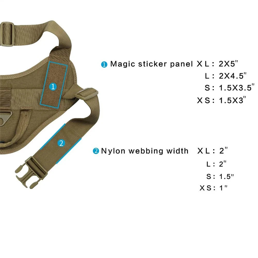 Tactical dog harness patrol harness service dog vest military dog vest working dog vest with handles suitable for large dogs