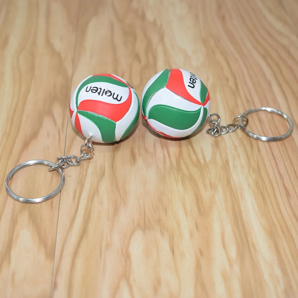 PVC Volleyball Key Chain Mini Ball Pendant Keychain Creative Cartoon Sports Keychain Car Keyring Ornament Gift Fashion Jewelry