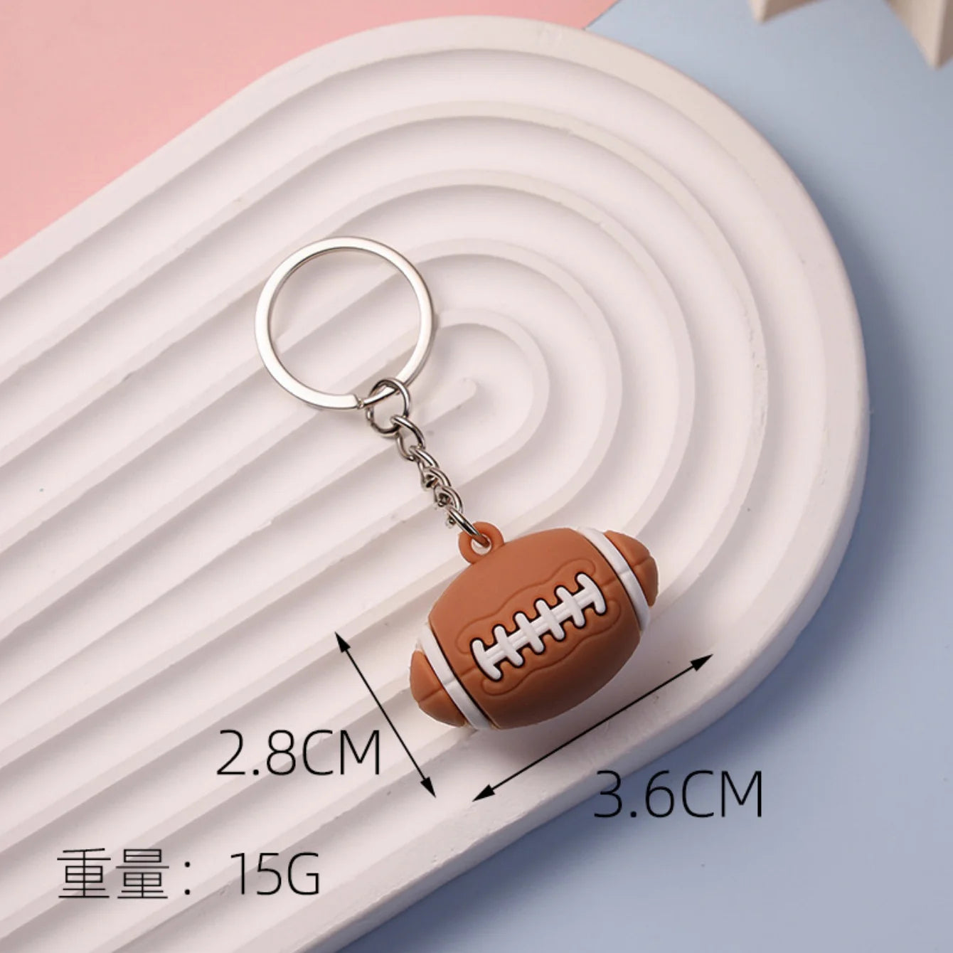 Simulation Football Basketball Volleyball Tennis Rugby Keychain PVC Creative Mini Key Ring Backpack Pendant Car Accessories Gift