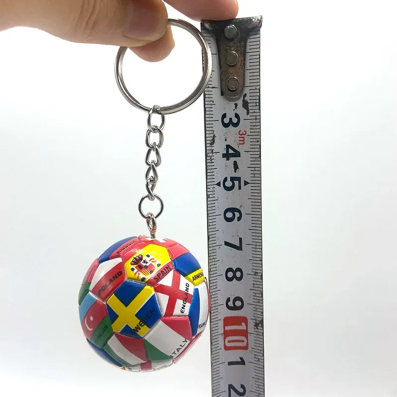 3D Sports Football Keychains Plastic Souvenirs PVC Keyring Men Soccer Fans Keychain Pendant Bag Hanging Decoration Fans Gift