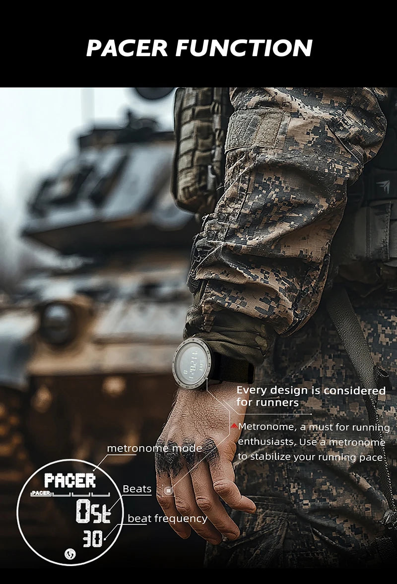 NORTH EDGE TANK 3 Men's Digital Militray Watches Outdoor Sports Watch  Pedometer Calories Compass Waterproof 50M Wristwatches