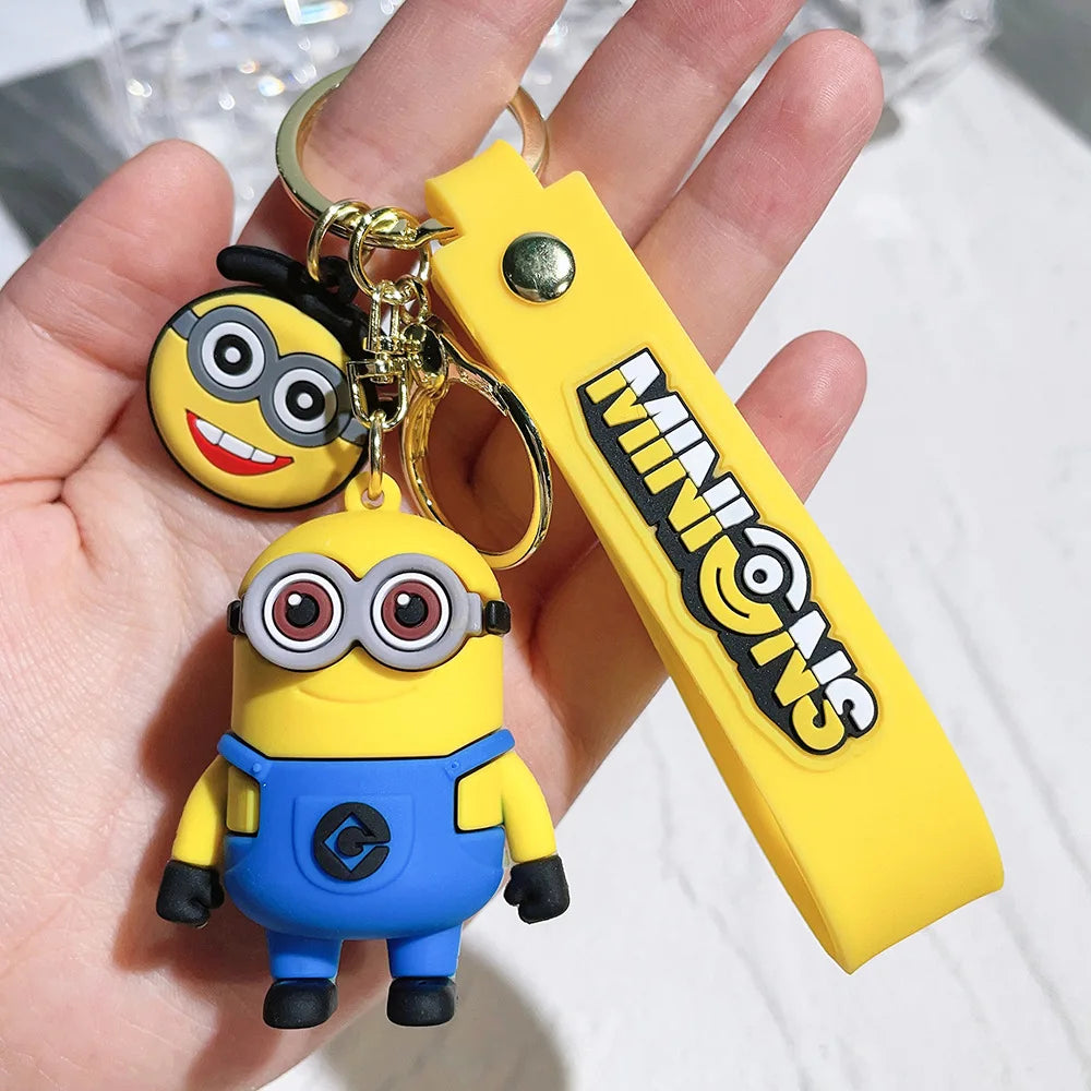 1/6PCS Creative, funny, smiling, Minion cartoon, anime doll, keychain, backpack, pendant chain, gift
