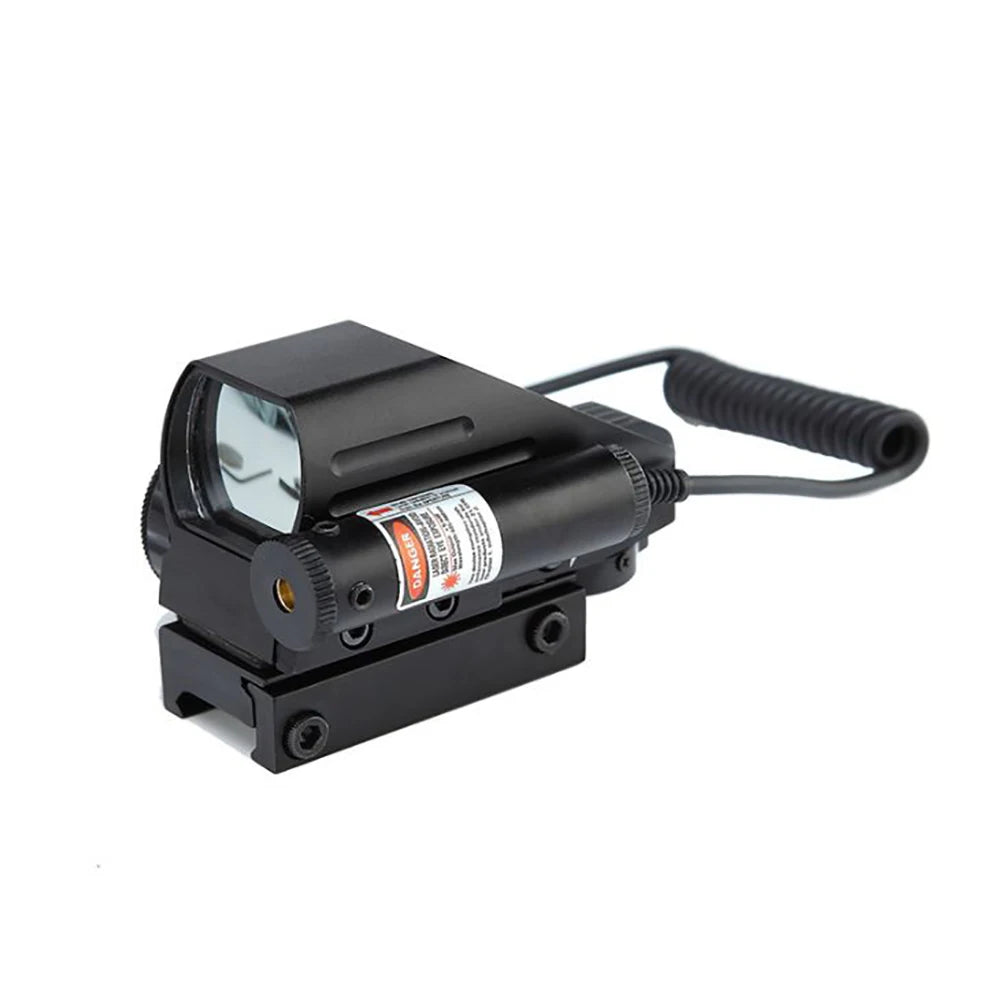 Tactical Reflex Sight Riflescope Red Green Laser Scope 4 Reticle Projected Dot Sight Scope Hunting Optics for 20mm Rail