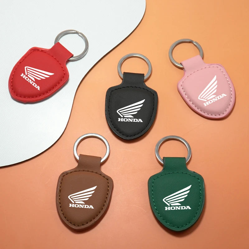 Leather Car Keychain Promotional Gift with Logo Keychain Accessories for Honda Cb400 Cb650 Motorcycle Keychain Car Accessories