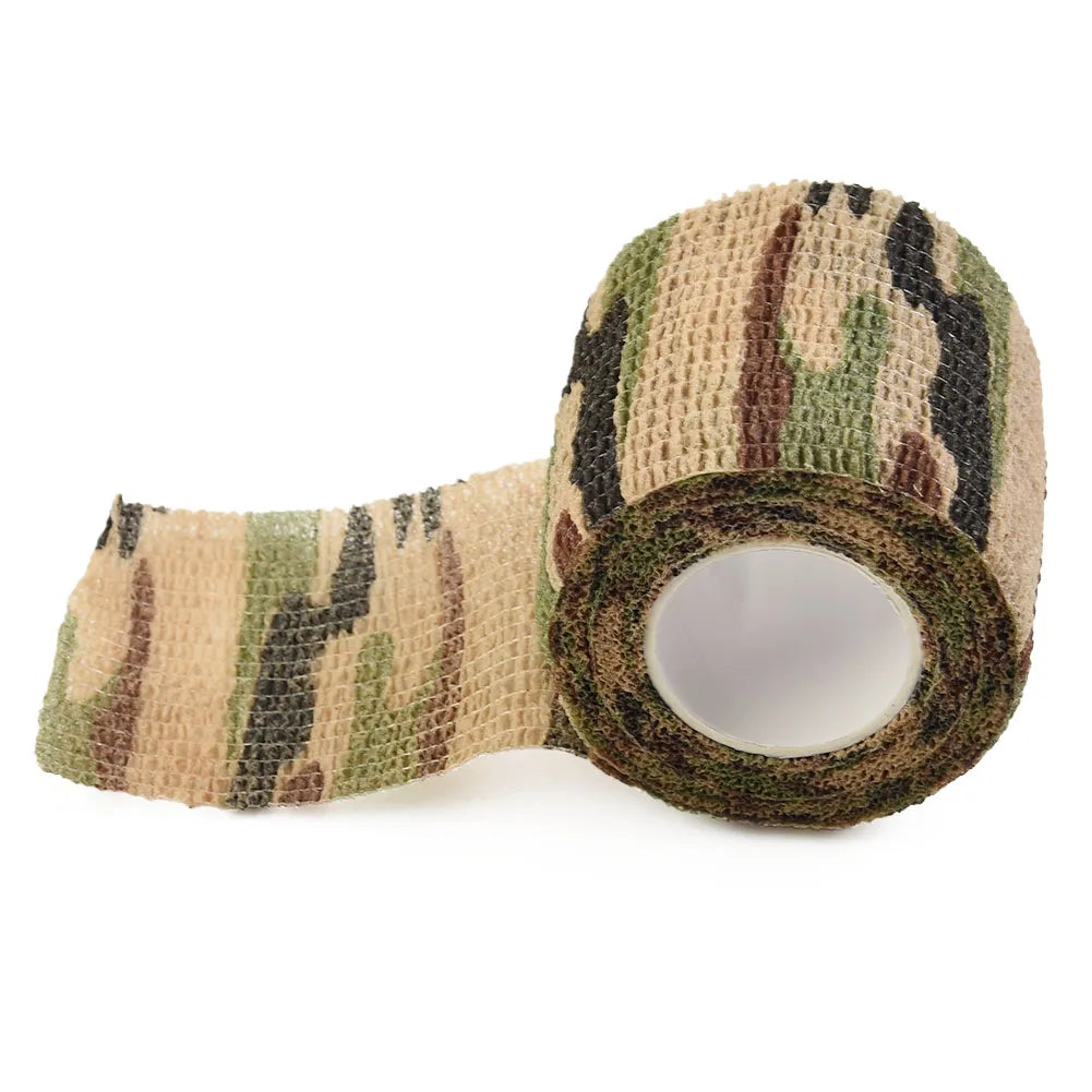 Hand Tool Camo Form Reusable Self Cling Camo Hunting Rifle Provide Insulation Fabric Tape Wrap Polyester Camouflage Equipment