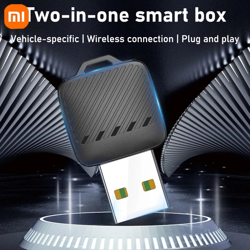 Xiaomi 2 in1 Wireless Android Auto Adapter Wireless CarPlay Dongle Car Intelligent Systems AI Smart Box For Car Wired CarPlay