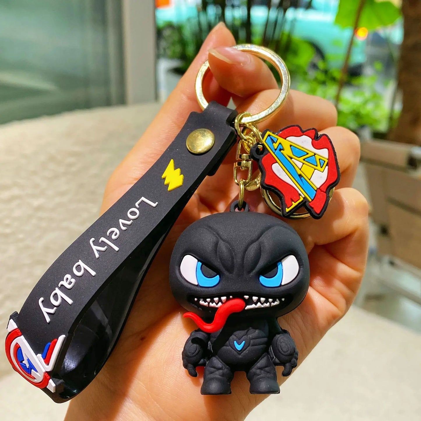Q Version of The Marvel Series Keychain Cartoon Creative Spider-Man Doll Key Ring Schoolbag Car Key Chain Pendant Student Gifts