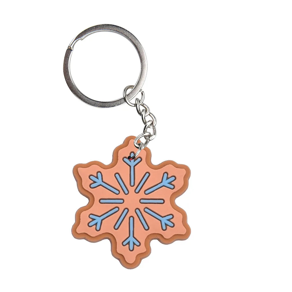 Snowflake Series Keychain New 2D PVC Soft Rubber Backpack Decoration Christmas Gift Car Free DIY Keychain Accesorios Bag Charm