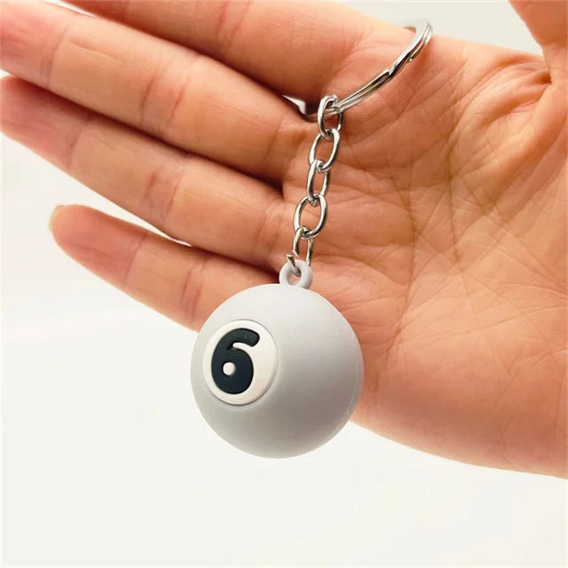 PVC Billiard Keychain Fashion Cute Cartoon Colorful Bag Key Chain Keyring Ornament Bag Purse Charm Accessories Easter Gifts