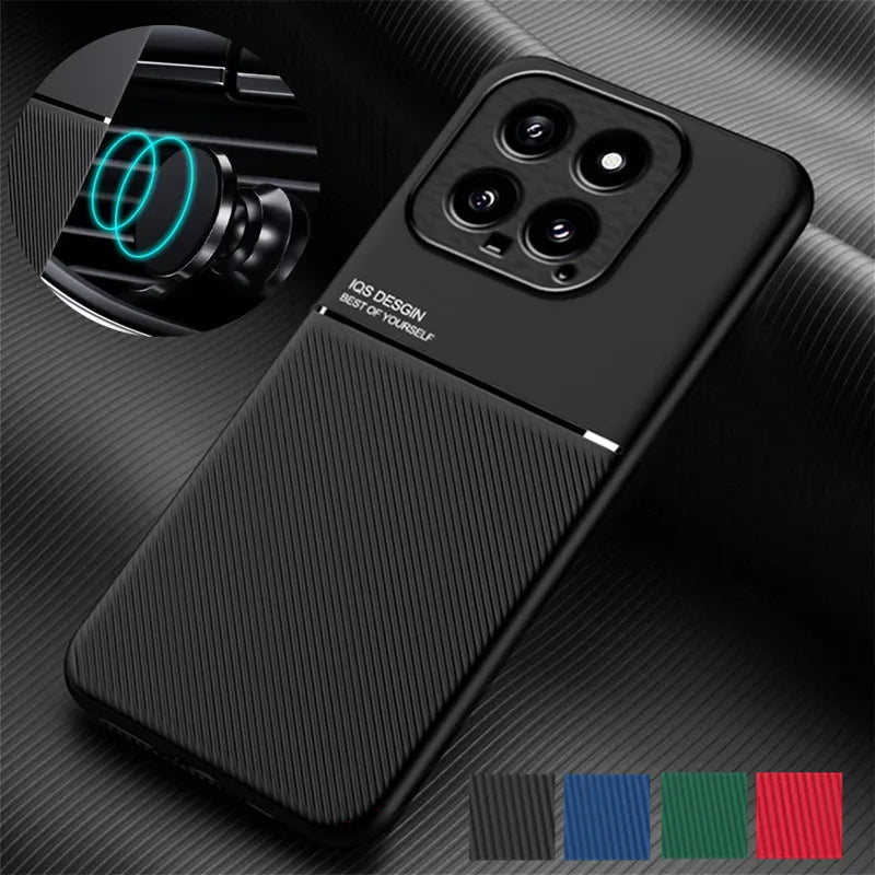Rugged Non-Slip Case for Xiaomi 15T 14T 14 Ultra 13T Pro 13 Lite 12 12T 11T Cover With Car Magnetic Holder Coque Fundas Capa