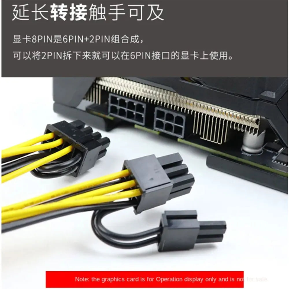 PCI-E 6-pin To Dual (6-pin/8-pin) 6+2-pin Power Splitter Cable Graphics Card PCIE PCI Express 6Pin To Dual 8Pin Power Cable
