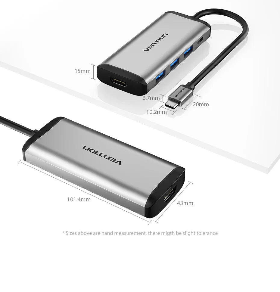 Vention  5 in 1 USB C Hub 4K HDMI USB 3.0 HUB PD Multiport Adapter for MacBook Pro/Huawei Mate 60/iPad Pro Splitter USB HUB