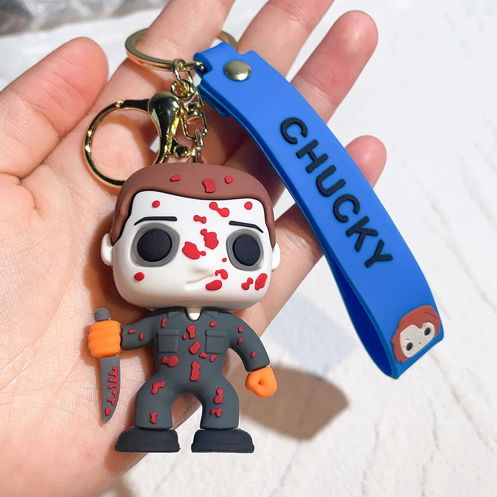 Horror Movie Keychain Cartoon Chucky Doll Pendant Key Chains Bag Car Keyring llaveros Punk Jewelry Gifts New Wholesale