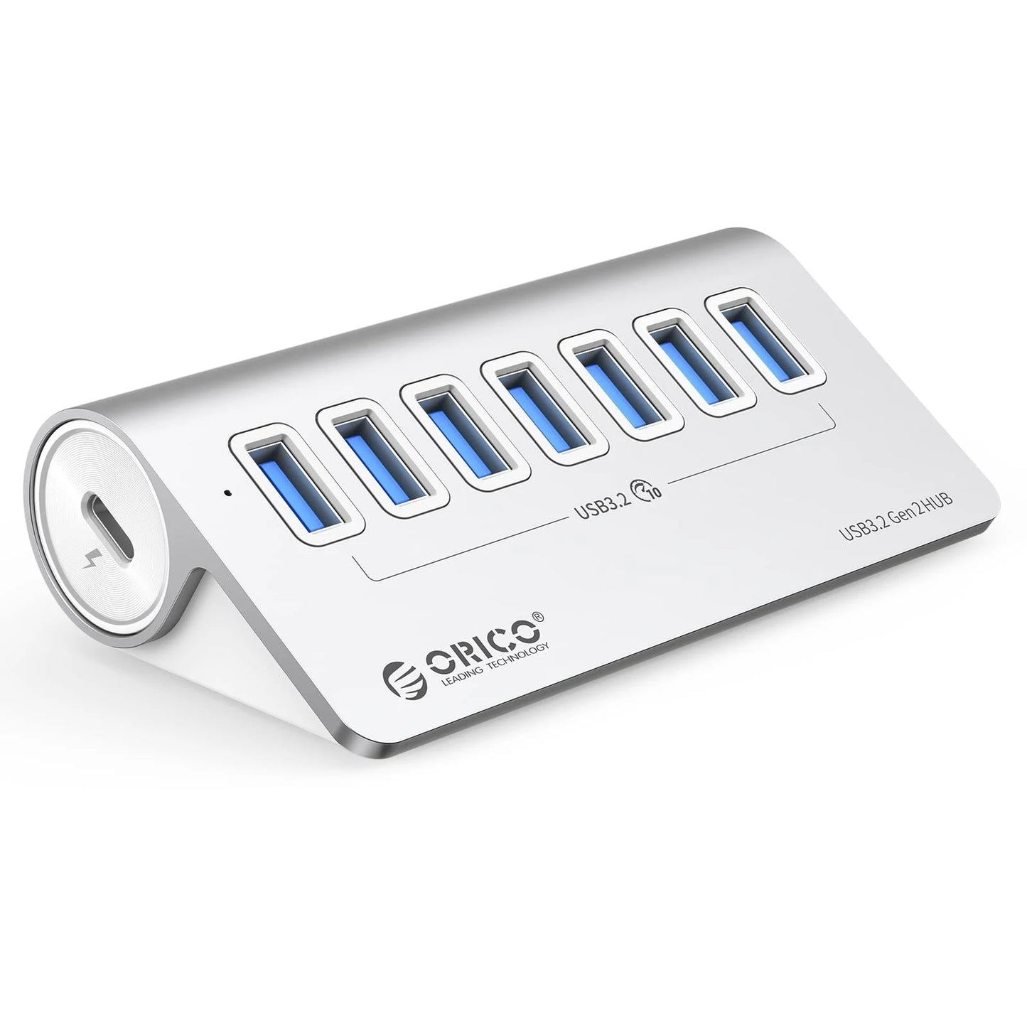 ORICO USB Hub Aluminum Alloy 7-Port USB 3.2 Gen2 10Gbps HUB USB Splitter Multiport Adapter Laptop Expansion Desktop Accessories