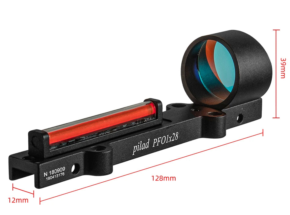 Tactical 1X28 Red Fiber Red Dot Sight Scope Holographic Sight Fit Shotgun Rib Rail Hunting Shooting Accessory Pilad Pf0
