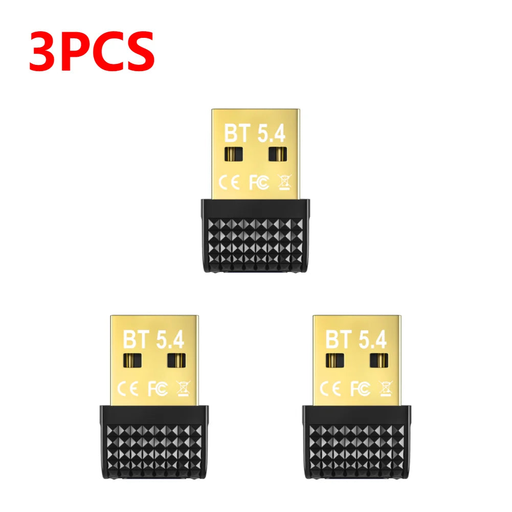 BT 5.4 Adapter USB BT 5.3 Dongle Plug and Play Wireless BT Transmitter Receiver for PC Mouse Keyboard Headphones Speakers