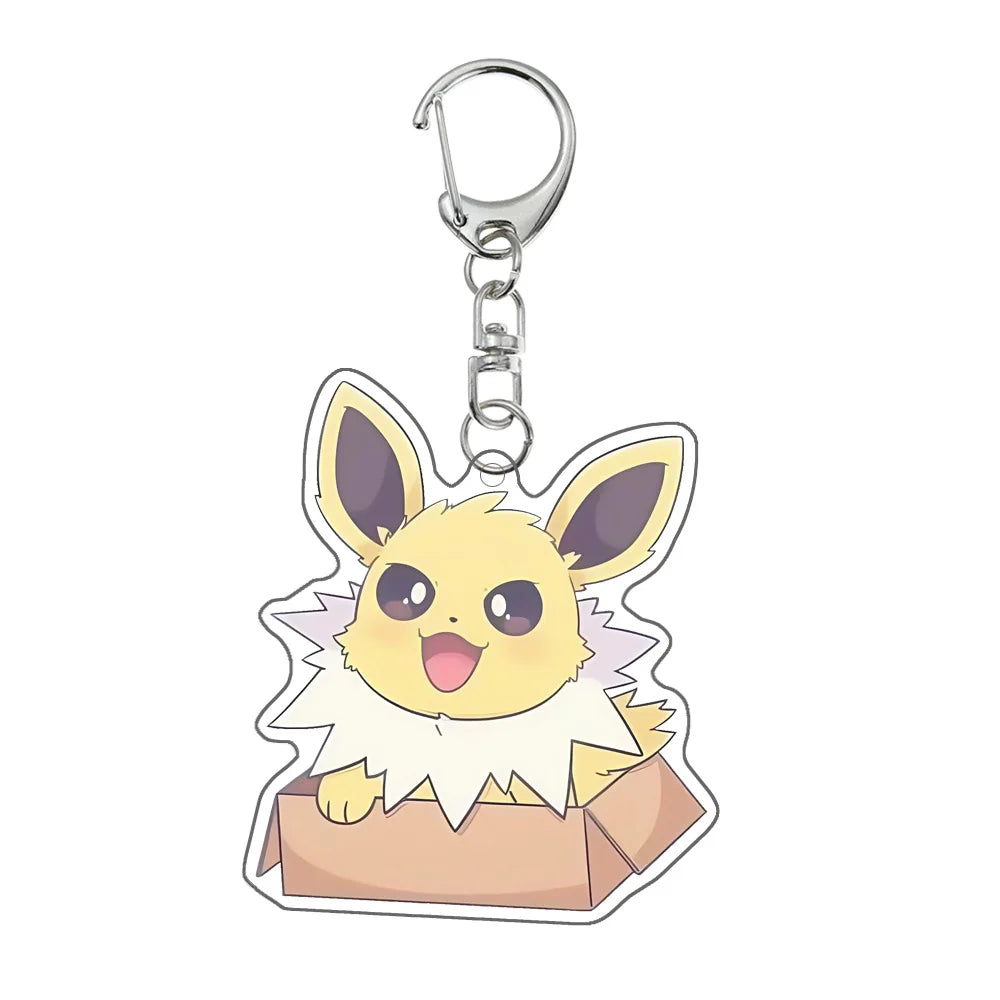 Pokemon Keychain Espeon Umbreon Glaceon Eevee Sylveon Jolteon Vaporeon Leafeon Anime Cartoon Cute Key Chain Pendant Gift