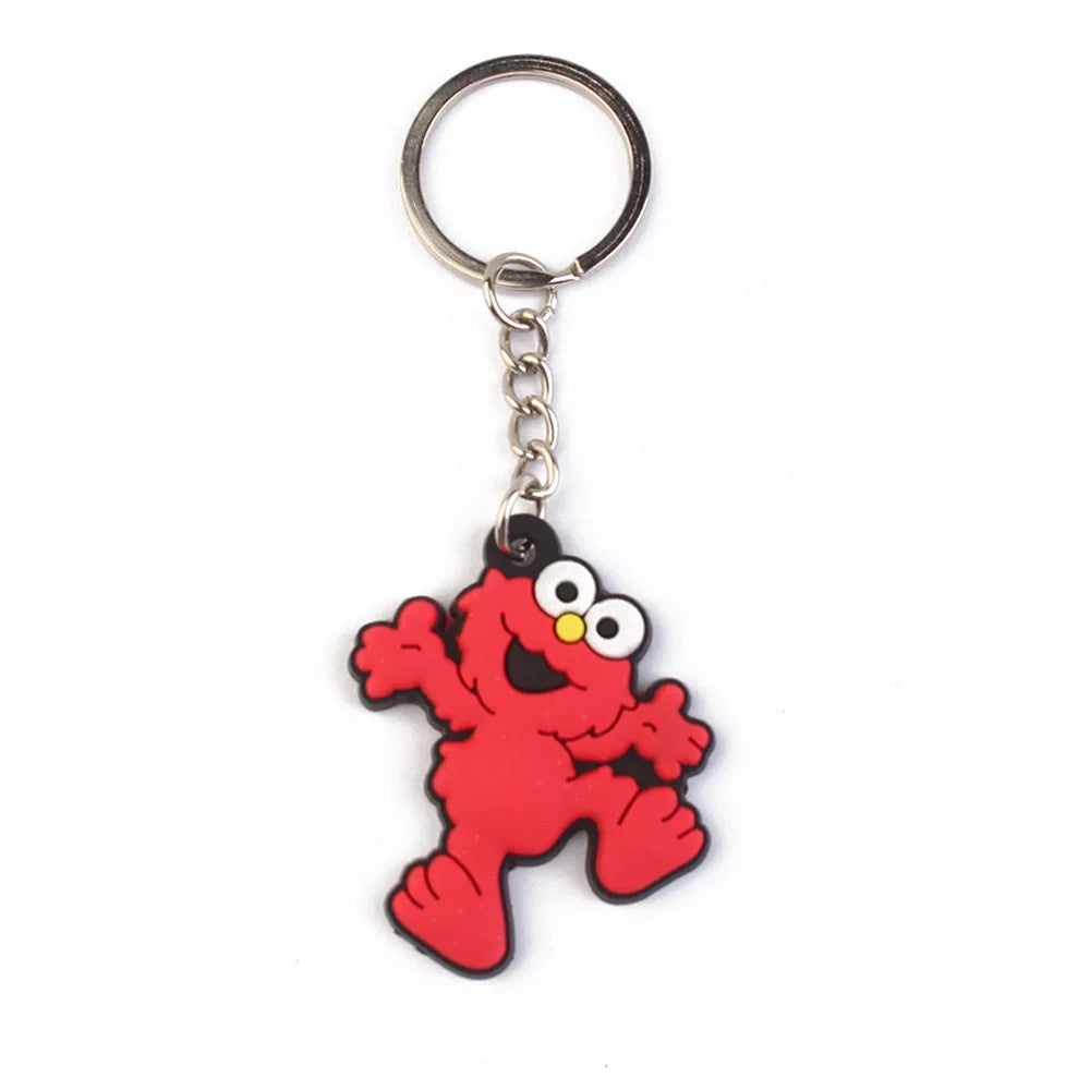 Bandai Sesame Street Anime PVC Cars Keychain Pendant for Men and Women's Universal Decorative Products Accessory Birthday Gift
