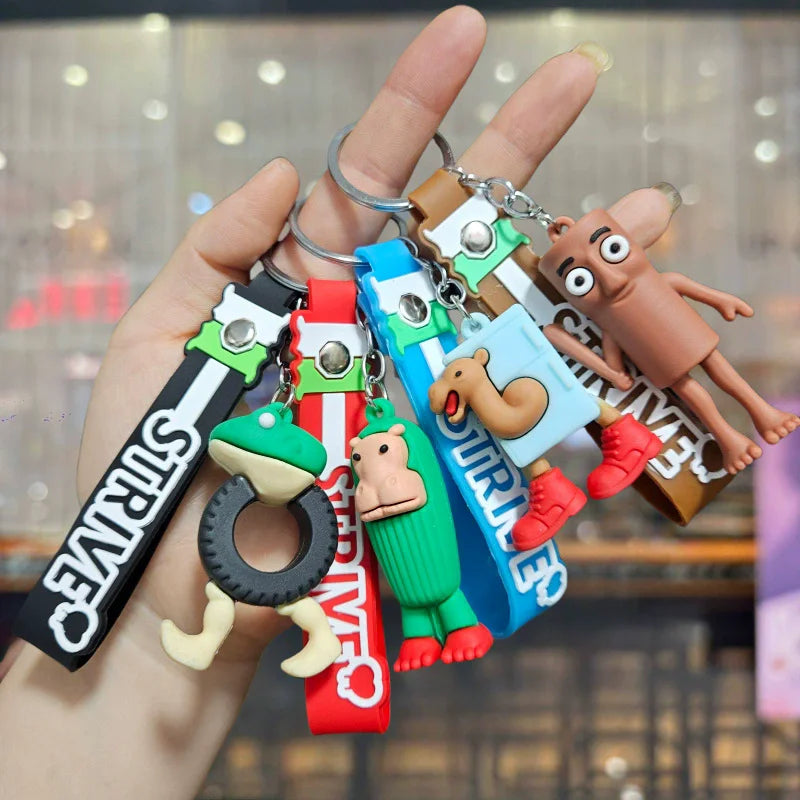 Tungtung Sahur Brainrot Figurine Keychains Shark Tralalero Tralala Plush Keychain Ballerina Cappuccino Brr Patapim Keyrings Deco