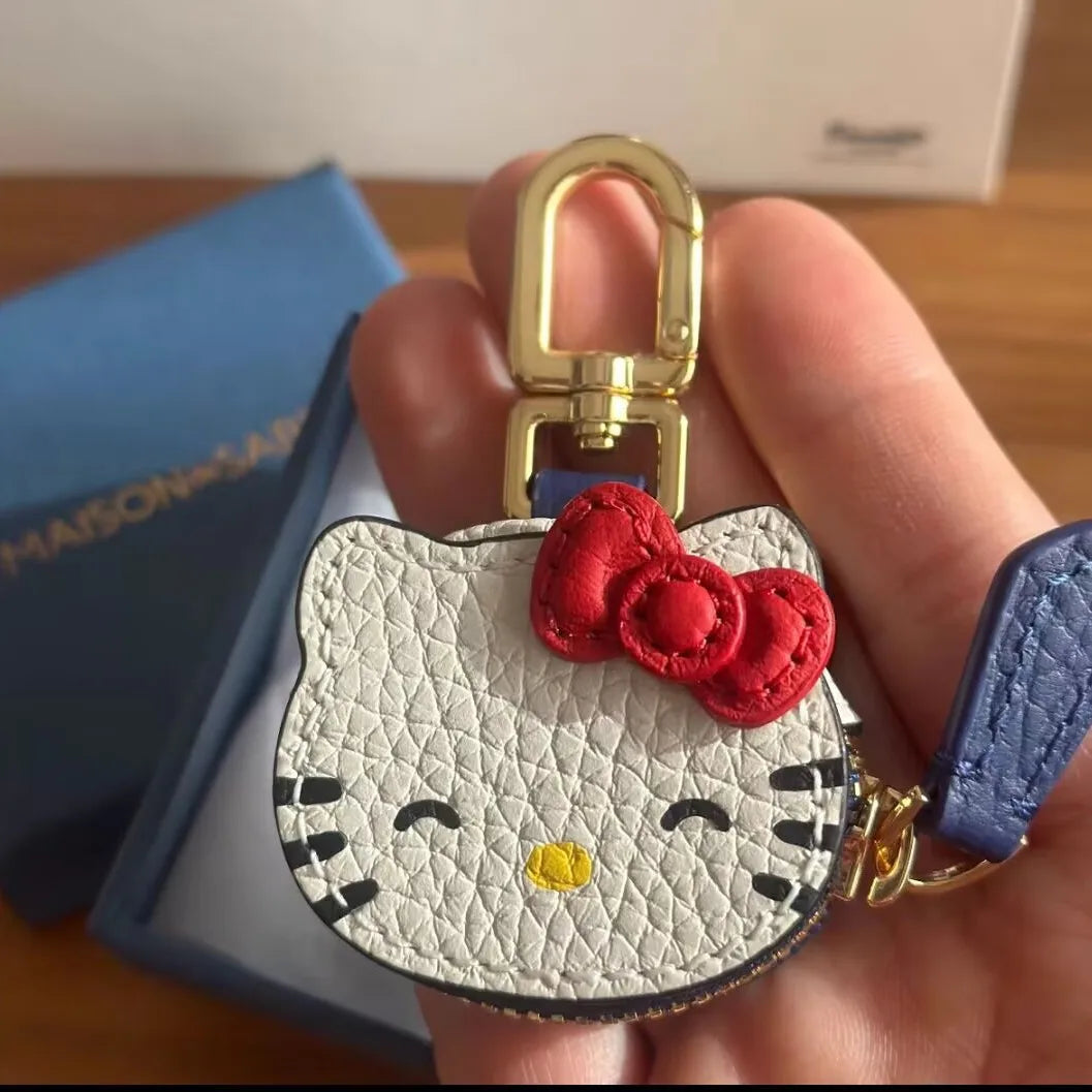 Hello Kitty Keychain Anime Keying Bag Pendant Car Key Accessories Headphone Protective Case Cartoon KT Cat Ornament Girls Gifts