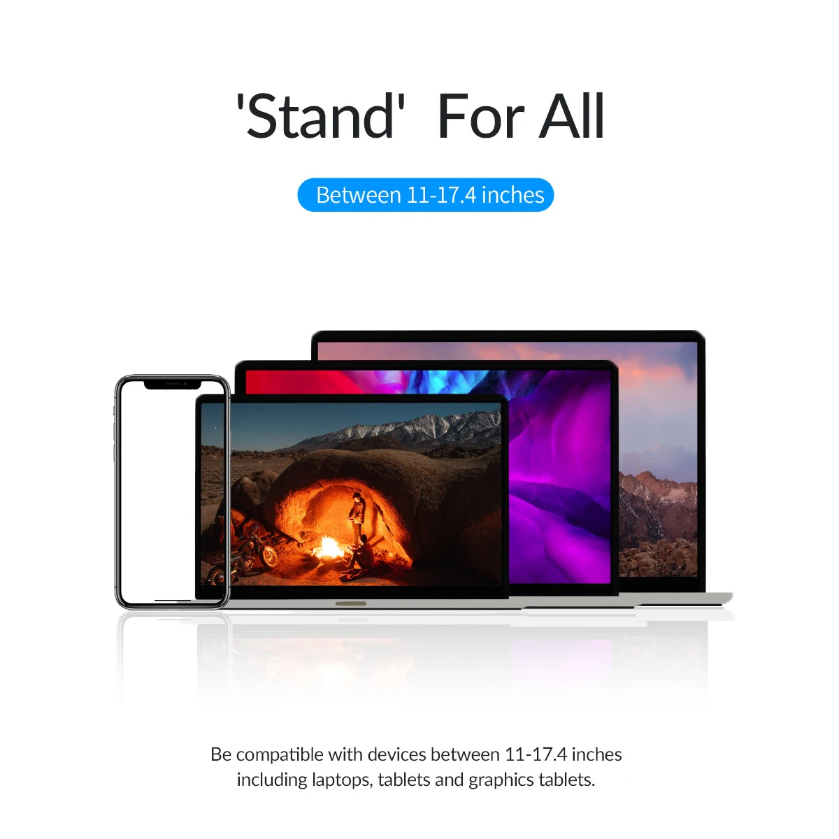 ORICO Laptop Stand for 13-17.4 Inch Macbook Air Pro Foldable Aluminum Vertical Notebook Stand Support Macbook Tablet Phone Stand
