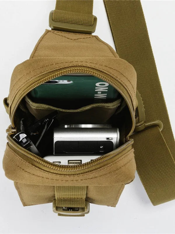 Tactical Chest Bag Military Trekking Pack EDC Sports Bag Shoulder Bag Crossbody Pack Assault Pouch for Hiking Cycling Campinga