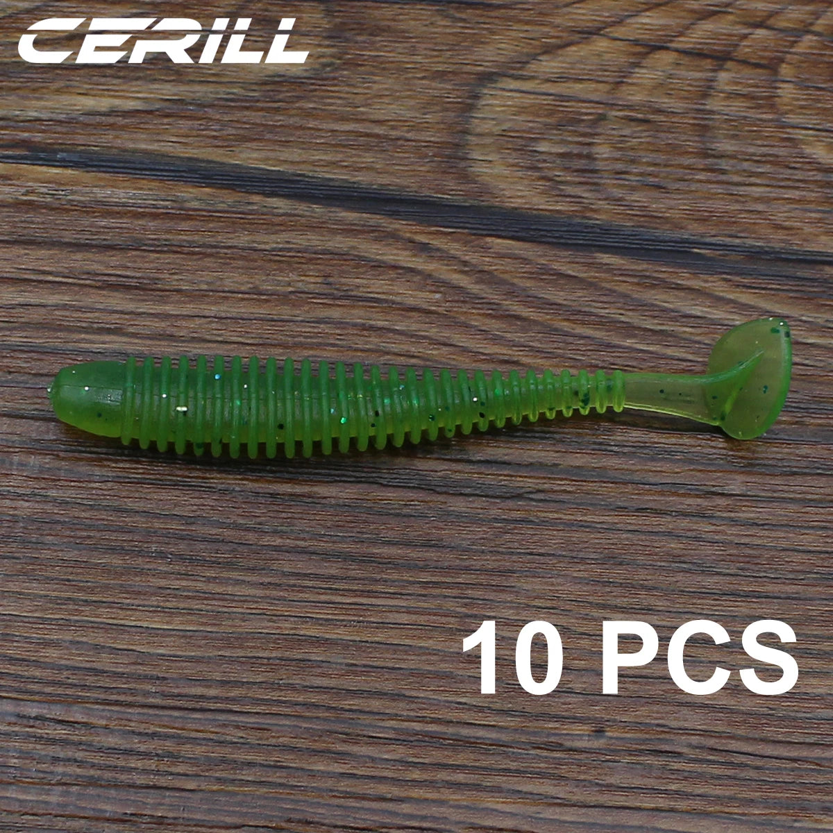 Cerill 10 PCS 6 cm 7.5 cm Silicone T Tail Worm Soft Fishing Lures Artificial Baits Bass Jigging Wobblers Swing Swimbait Tackle