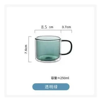 Creative Double Bottom Glass Mugs for Home, 250ml Drinking Tumbler for Wine, Whiskey, Vodka, Coffee, Juice, Water, Tea
