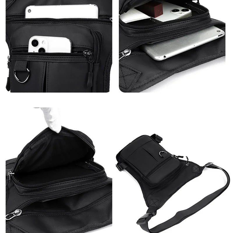 Tactical Travel Bag Waterproof Motorcycle Waist Leg Bag Men Hip Bum Pack Leg Side Bag Ride Bags Outdoor Casual Fanny Pack Bag