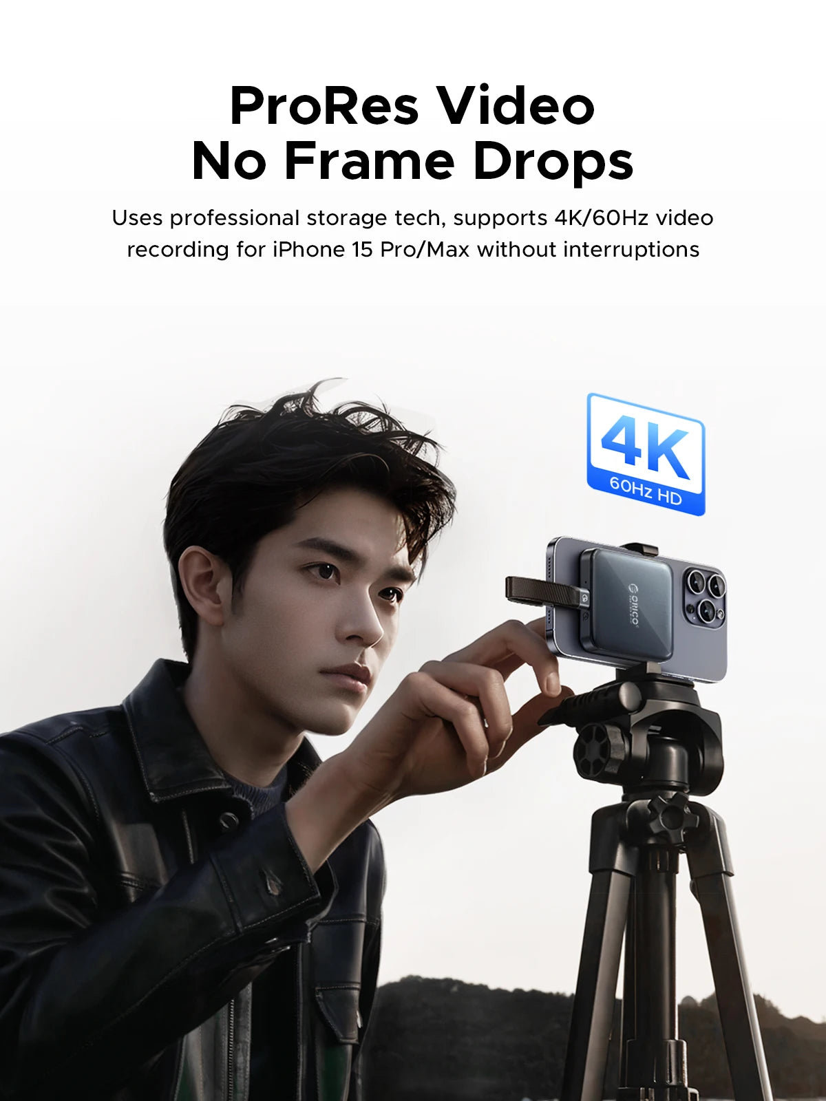 ORICO 1TB Magnetic External SSD, 4K ProRes HDR Record and Store, 2000MB/s Stable Transmission and Storage, Portable Solid State