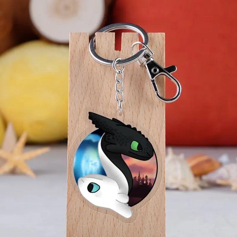 Creative keychain dragon Cute Cartoon Couple DIY Buckle Pendant with Male and Female Ring Ins Personalized