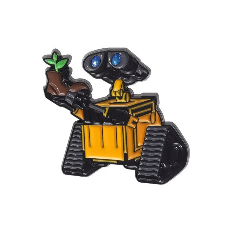 Classic Cartoon Movie Walle Eve Robot Enamel Pins for Backpack Bag Metal Brooch Badges Gifts for Fans Collection
