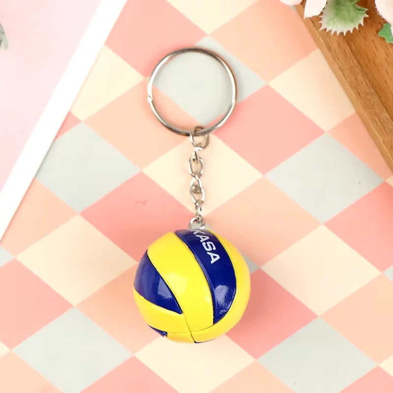 1xFashion PVC Volleyball Keychain Ornaments Business Volleyball Gifts Beach Ball Sport For Players Men Women Key Chain Gift 2024
