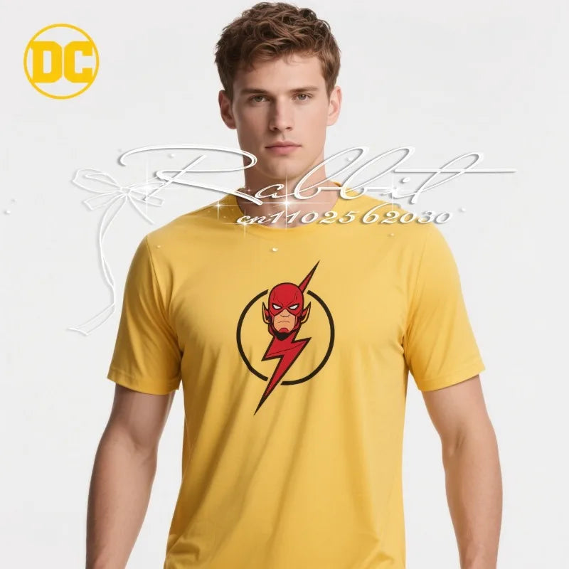 2025 New DC Universe Classic Superhero Flash 3D Printed Sports Quick Drying T-shirt for Men's Youth Casual Loose T-shirt