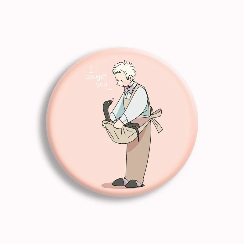 Good Omens Pin Comedy British TV Show Cartoon Brooch Crowley Angel Funny Badge Accessories For Backpack Decoration Friend Gift