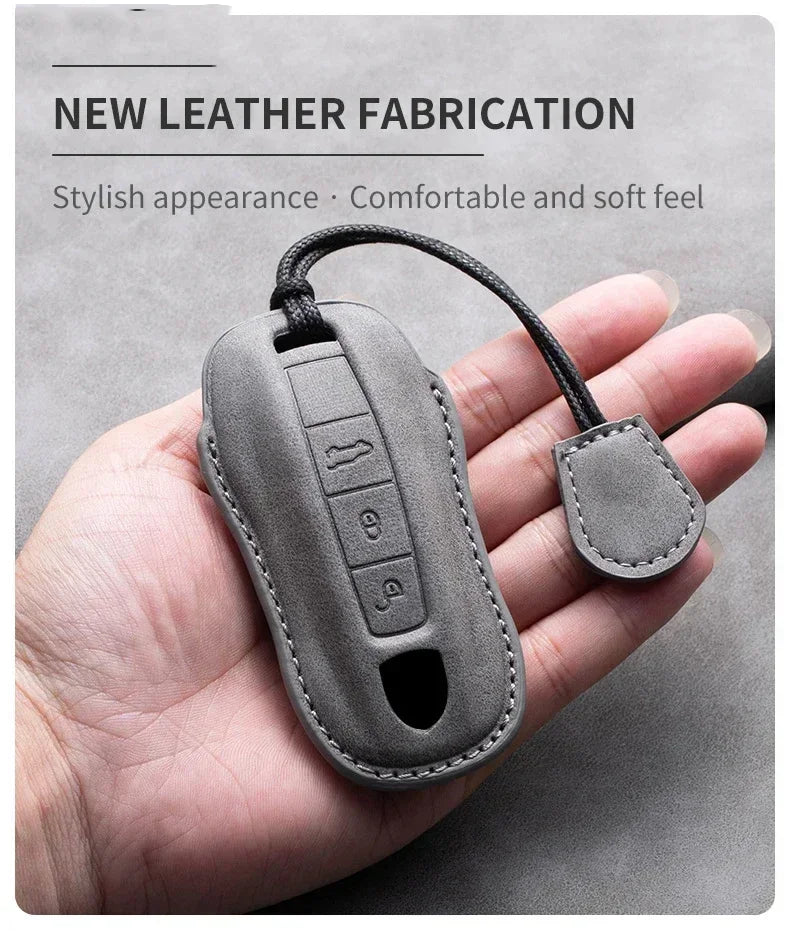 For Porsche Cayenne 718 MACAN Panamera 911 Boxster Keychain Accessories Car Key Case Covers Smart Remote Protection Shell Holder