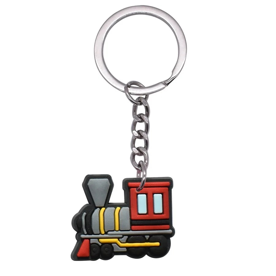 1PCS Keychain Train Cartoon Cute Keyring fit Car Key Accessories Woman Children Birthday Souvenir Friends Party Gifts