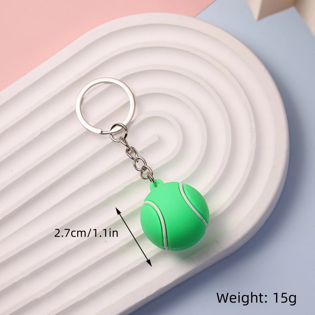 Simulation Football Basketball Volleyball Tennis Rugby Keychain PVC Creative Mini Key Ring Backpack Pendant Car Accessories Gift