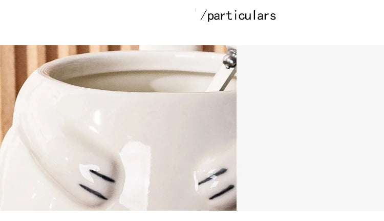 Creative Cartoon Pug Mug Ceramic Large Capacity Cute Water Cup with Lid Spoon Kitchen Drinkware Birthday Gift for Boyfriend