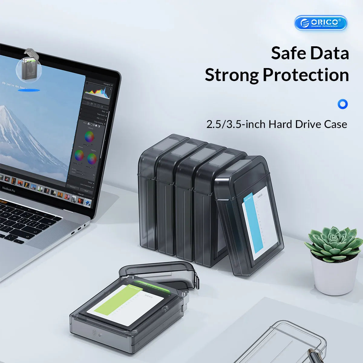ORICO 2.5" 3.5" HDD Storage Case Multi-disk Storage 2.5/3.5" HDD Protection Box for Hard Drive with label Design Moisture proof