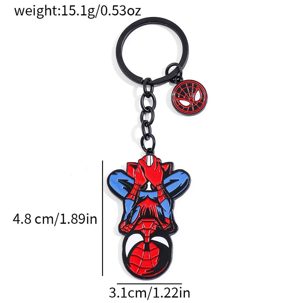 Marvel Spider-Man Keychain for Kids - Cute Cartoon Key Ring Pendant, Creative Superhero Gift for Boys Girls