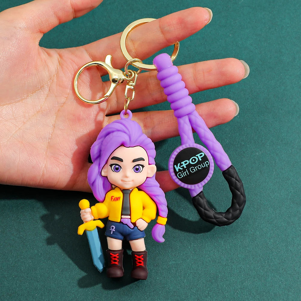 KPOP Demon Hunter Keychain Tiger character PVC graphic keychain Cute Harajuku style keychain knickknacks forChristmas gifts