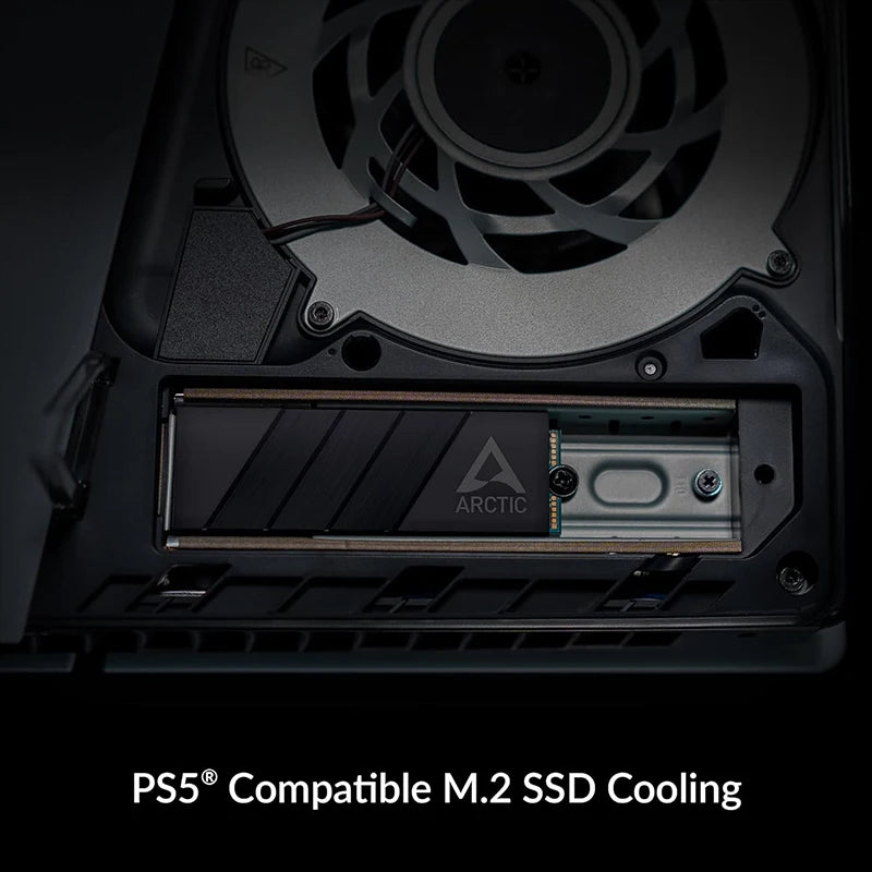 ARCTIC M2 Pro Black heatsink Cooler for M.2 2280 SSD, Compatible with PC & Gaming Consoles, for Dual and Single-Sided SSDs