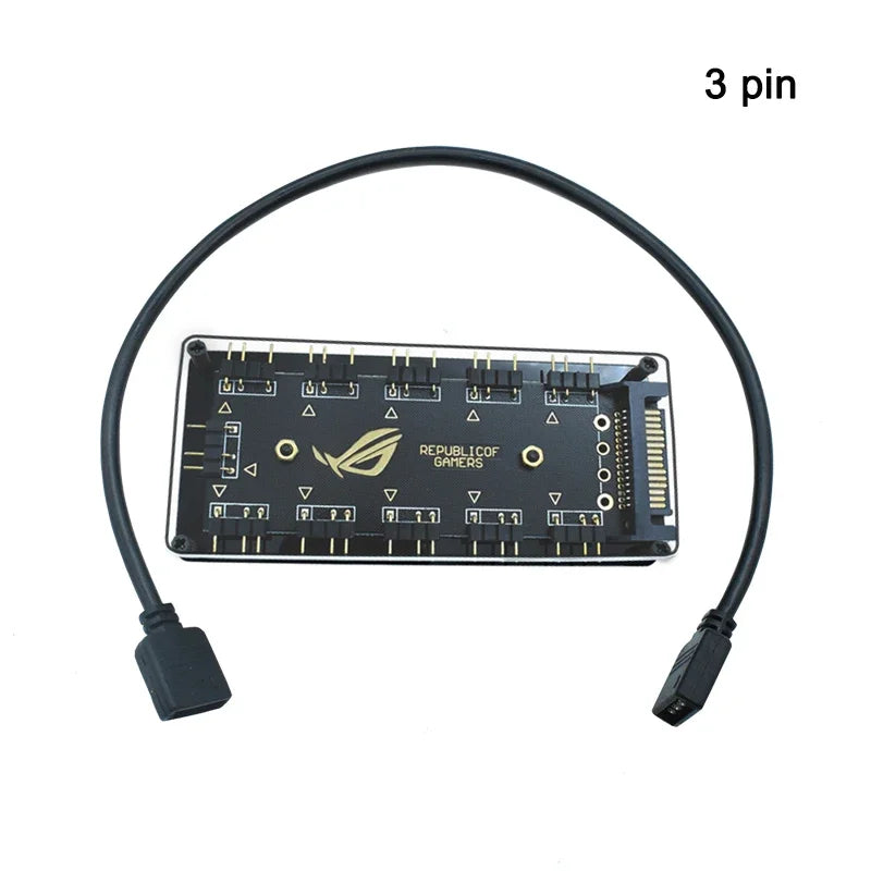 5V 12V 3 4 Pins RGB Connector 4pin 3pin RGB Wire Splitter Extension Cable for Computer Fan Motherboard AURA RGB LED Tape Light