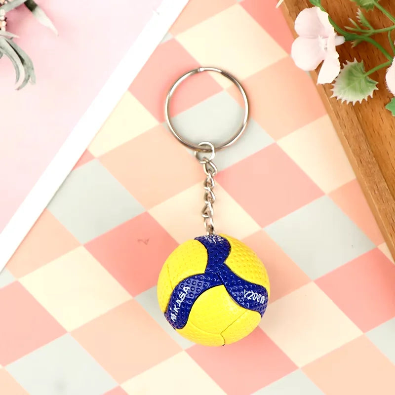 1xFashion PVC Volleyball Keychain Ornaments Business Volleyball Gifts Beach Ball Sport For Players Men Women Key Chain Gift 2024
