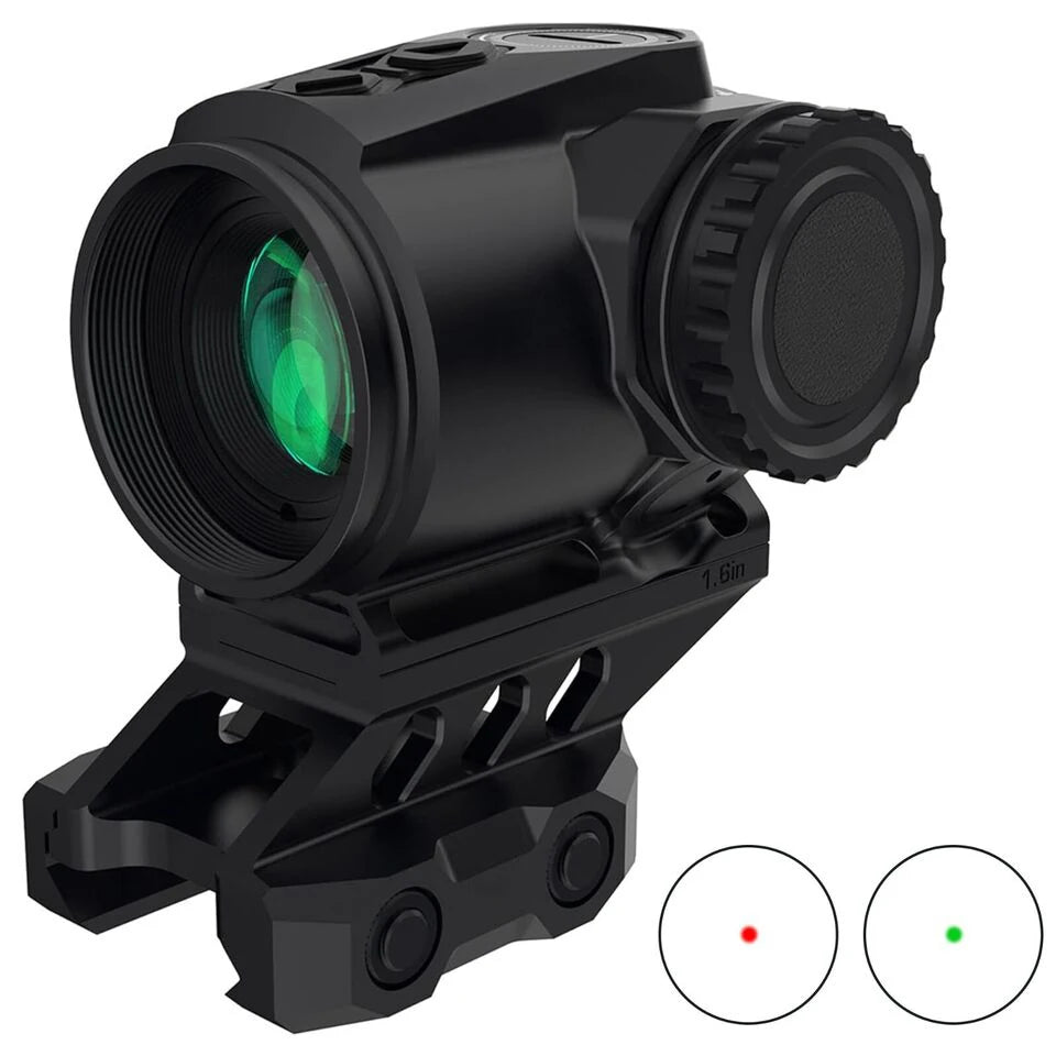 Tactical 1x20mm Reflex Red Green Dot Sight Riflescope with Free Mount Rails Optic Sight Shake N’ Wake for Shield Handguns