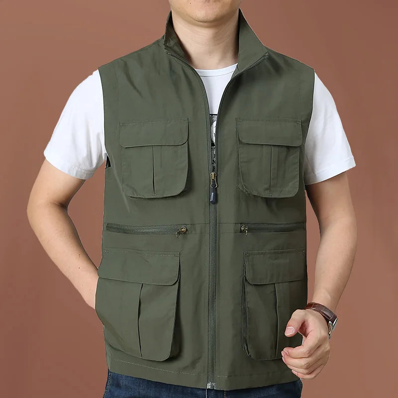 Tactical Vest For Men Golf Hunting Large Size Men's Camping Sleeveless Jacket Multi-pocket Work Padded Luxury MAN Clothing Denim