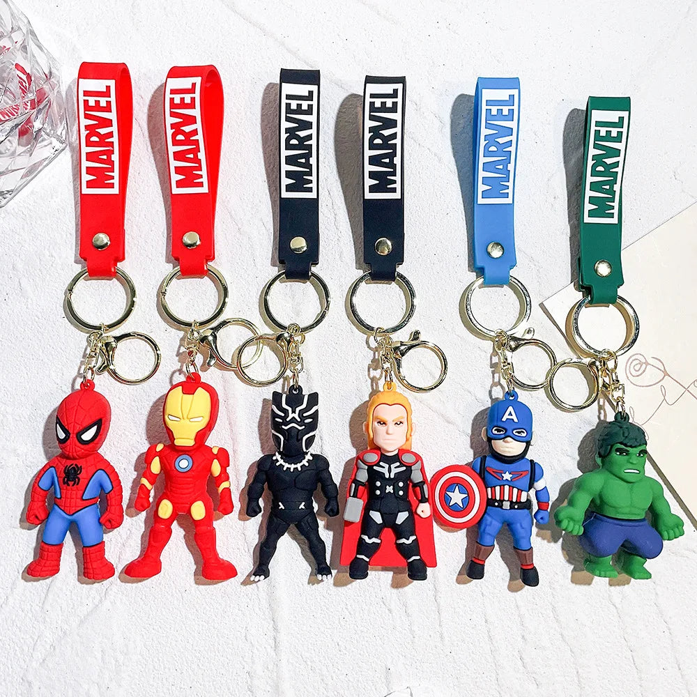 MINISO Avengers Marvel Key Chains Superheroes Iron Man Captain America Car Key Decor Keychains Backpack Pendants Accessories