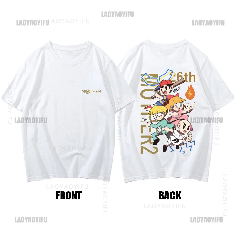 Heroes Man's TShirt Mother Earthbound Game Crewneck Tops Fabric T Shirt Funny Cotton Gift Idea  Fashion Short Sleeve Clothing